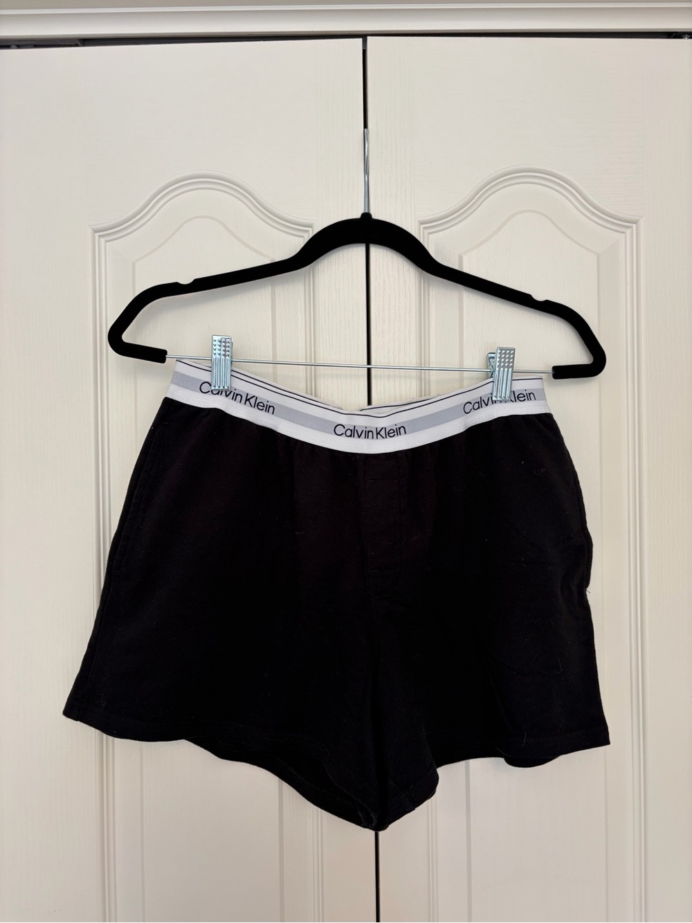 Calvin Klein Black Lounge Shorts with White Logo Waistband